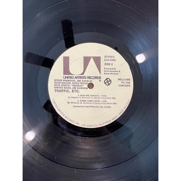 Traffic "Welcome To The Canteen" United Artists Vinyl Record UAS-5550 Rock Album - Picture 4 of 6